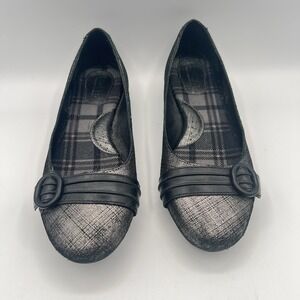 Born Leather‎ Pewter Metallic Ballet Flats Size 38